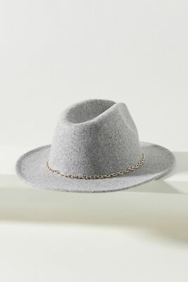 New Anthropologie Link Trimmed Fedora Hat Grey Federico Lined Alessandria Shaved Felt - Man | Borsalino  main image 2