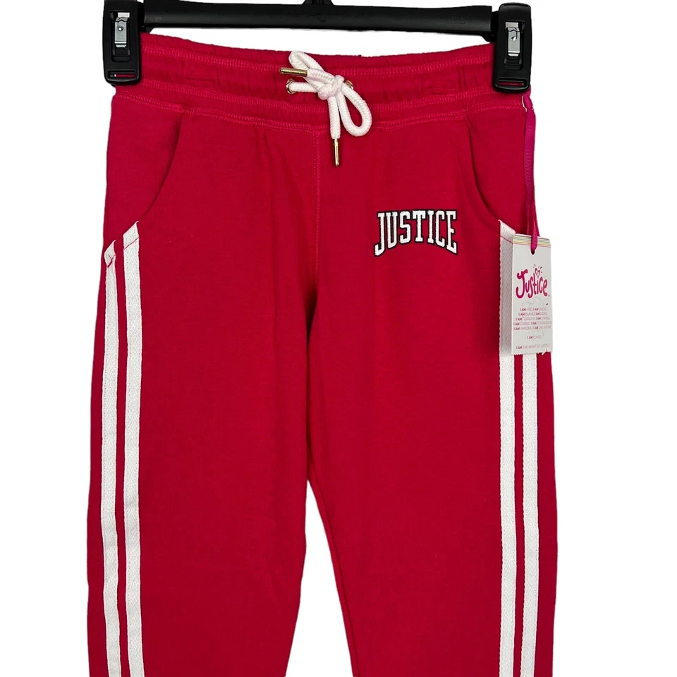 Pantalones deportivos JUSTICE para niñas con cinta lateral talla pequeña 7/8 cordón multicolor Foto 3 de 4