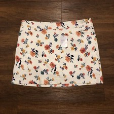 NEW Croft & Borrow Stretch Skort Womens Size 18 Reg White Flower Floral