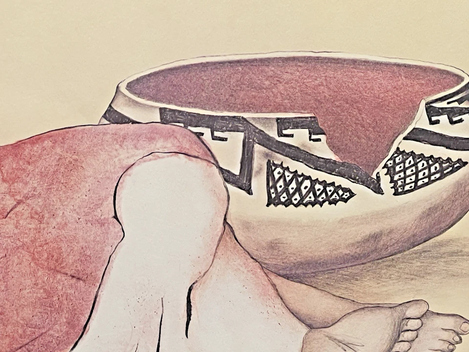 Póster R C Gorman "Tonto Bowl" auténtico póster de galería vintage como nuevo Foto 2 de 4