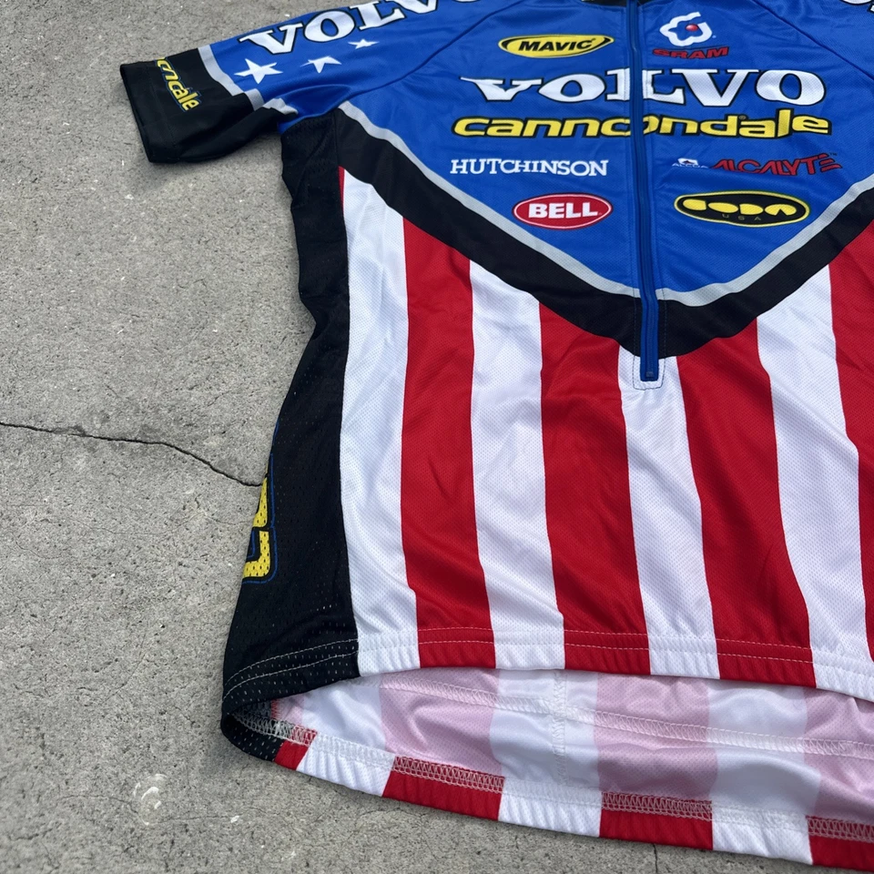 Camiseta Cannondale Volvo Team Riding Cycling MTB Masculina XL 3/4 Zíper Vintage Anos 2000’ - Imagem 3 de 4