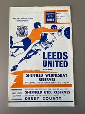 1969-70 Leeds United vs Sheffield Wednesday - Reserves Fixture - Central League