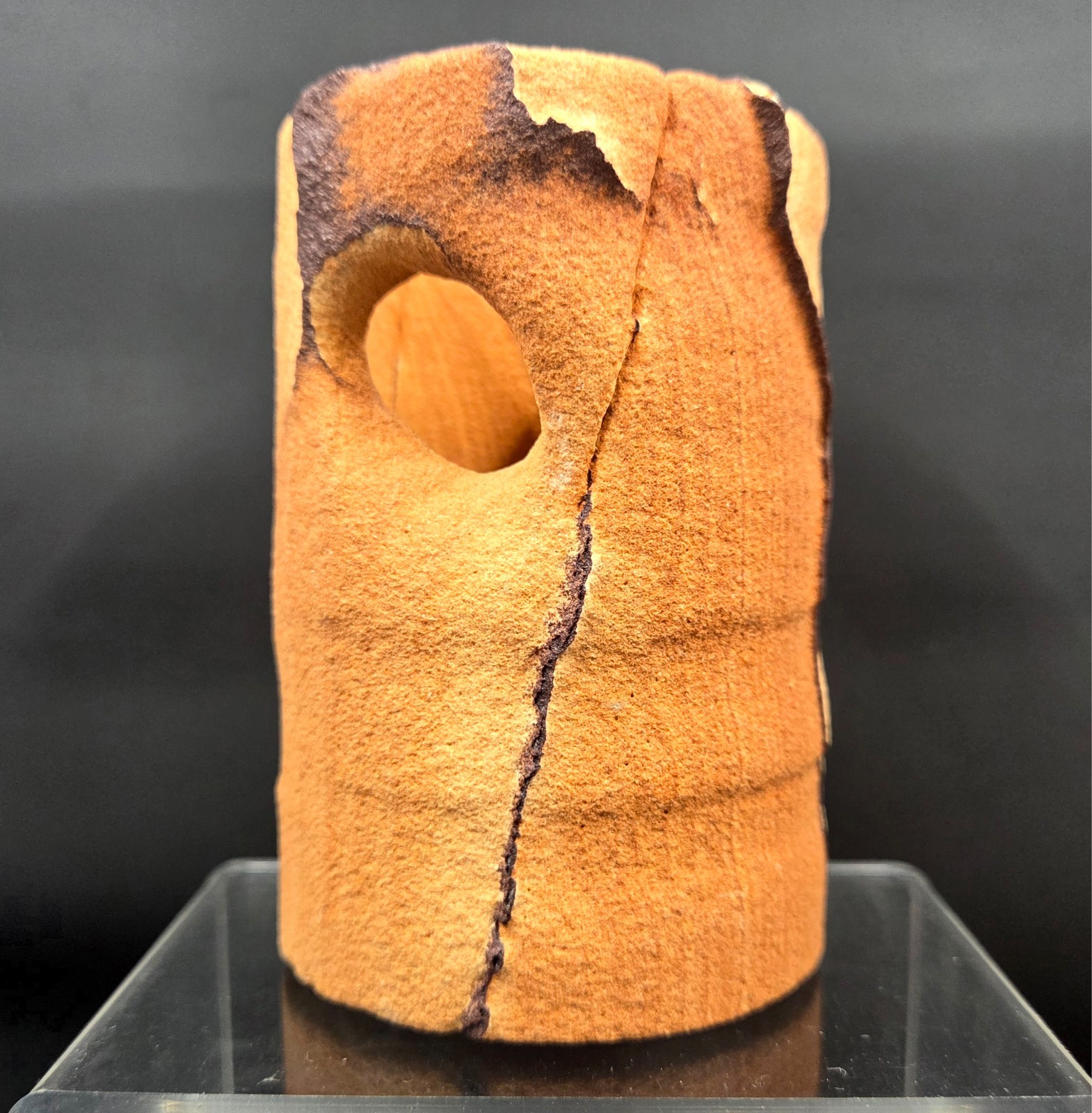 Goldstone Freeform Natural Sandstone Candle Holder 4"