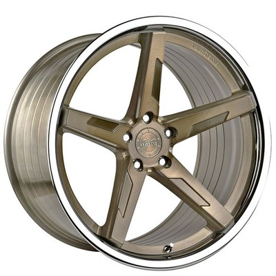 20x10''Vertini Wheels RFS1.7 Brushed Dual Bronze with Chrome Lip Rims