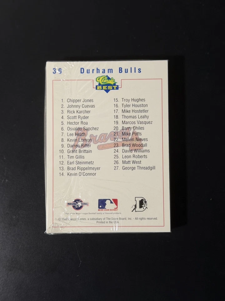 1992 Classic Best Durham Bulls Team Set, Factory Sealed, Chipper Jones (HOF) - Image 2 of 3