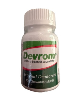 Devrom Internal Deodorant Chewable Tablets 200mg 100 Count Pack