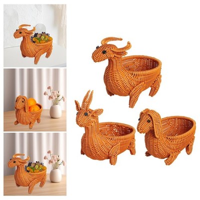 Gewebter Korb in Tierform, leichter Dekobehälter, kreativer Gemüsekorb,