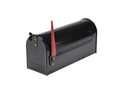 Sterling MB22BK Mailbox Large Black Aluminium US Style Post Box Wall Mount