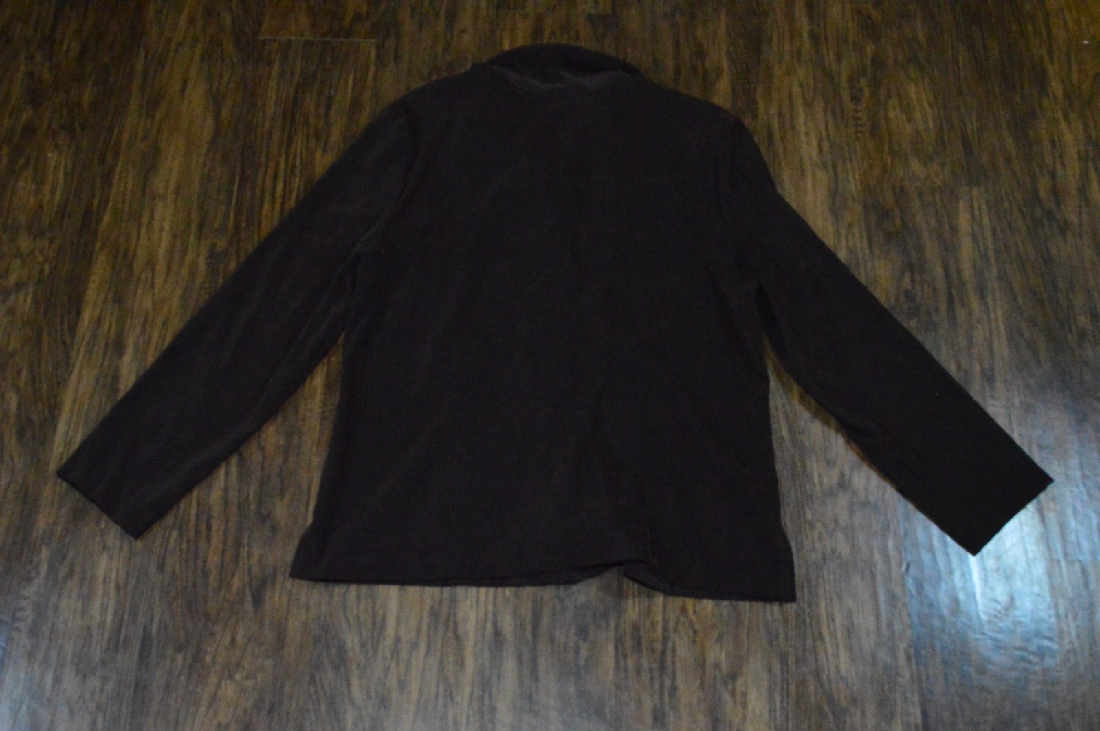 Briggs New York Dark Brown Faux Suede Collared Button Up Jacket Women's Size 12