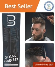 2PC Professional Hair Parting Comb Set - Smooth Gliding  Precision Detailing