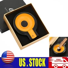 Galiner Metal Cigar Ashtray Portable 1 Cigar Slot Ash Holder Gift Box Yellow