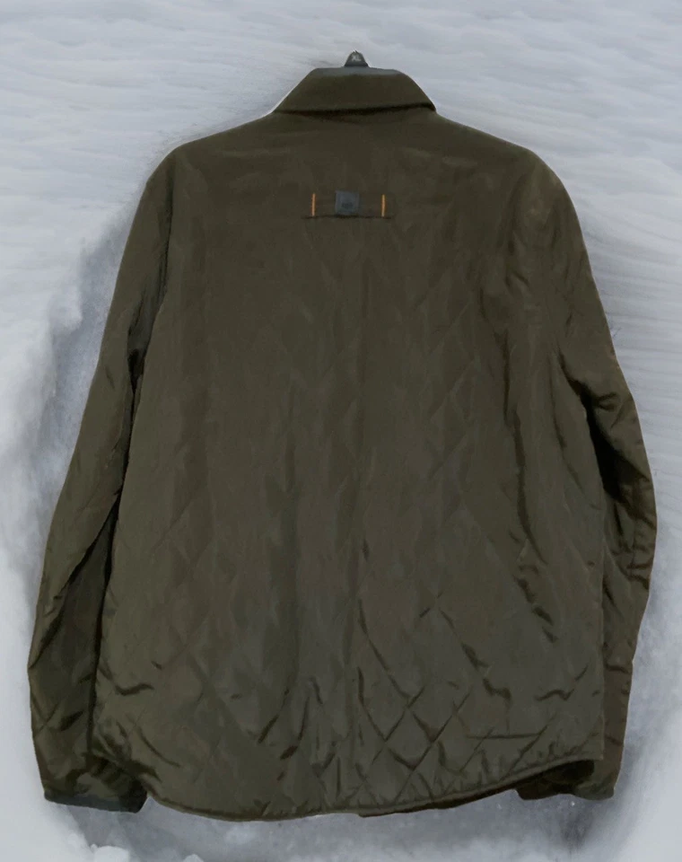 Rainforest Mens Size M Quilted Lightweight  Collared Jacket Brown Snap - Image 2 of 4