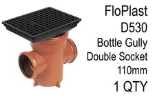 FloPlast 110mm D530 Bottle Gully Rectangle Grid Underground Drainage