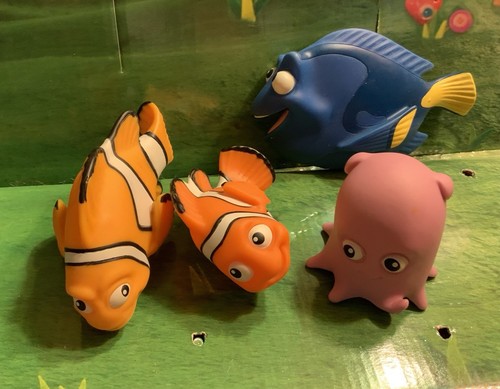 Finding Nemo Bath Toys, 6M+, Disney Pixar 4 Pack Non- Squirting/ Sealed Rubber