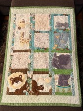 Handmade Safari Baby Quilt Appliqu Minky Animals Lion Giraffe Elephant
