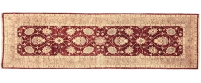 Afghan Chobi Ziegler Teppich Handgeknüpft 90x260 Läufer Rot Blumenmuster Wolle - Bild 1 von 4