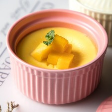 Small Snack Bowls Pudding Baking Dish with Lid Pink Dessert Containers