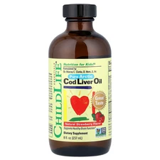ChildLife Cod Liver Oil Natural Strawberry Flavor 8 fl oz 237 ml Alcohol-Free,