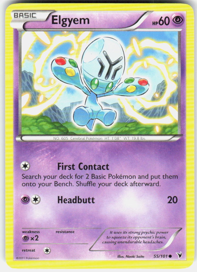 Elgyem 55/101 Common Noble Victories Pokemon Moderately Played