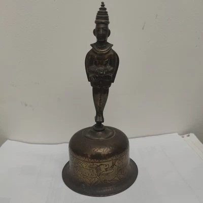 Vintage Brass Garuda Hanuman Indian Double Faced Hindu Ghanta Puja Bell - Image 1 of 4