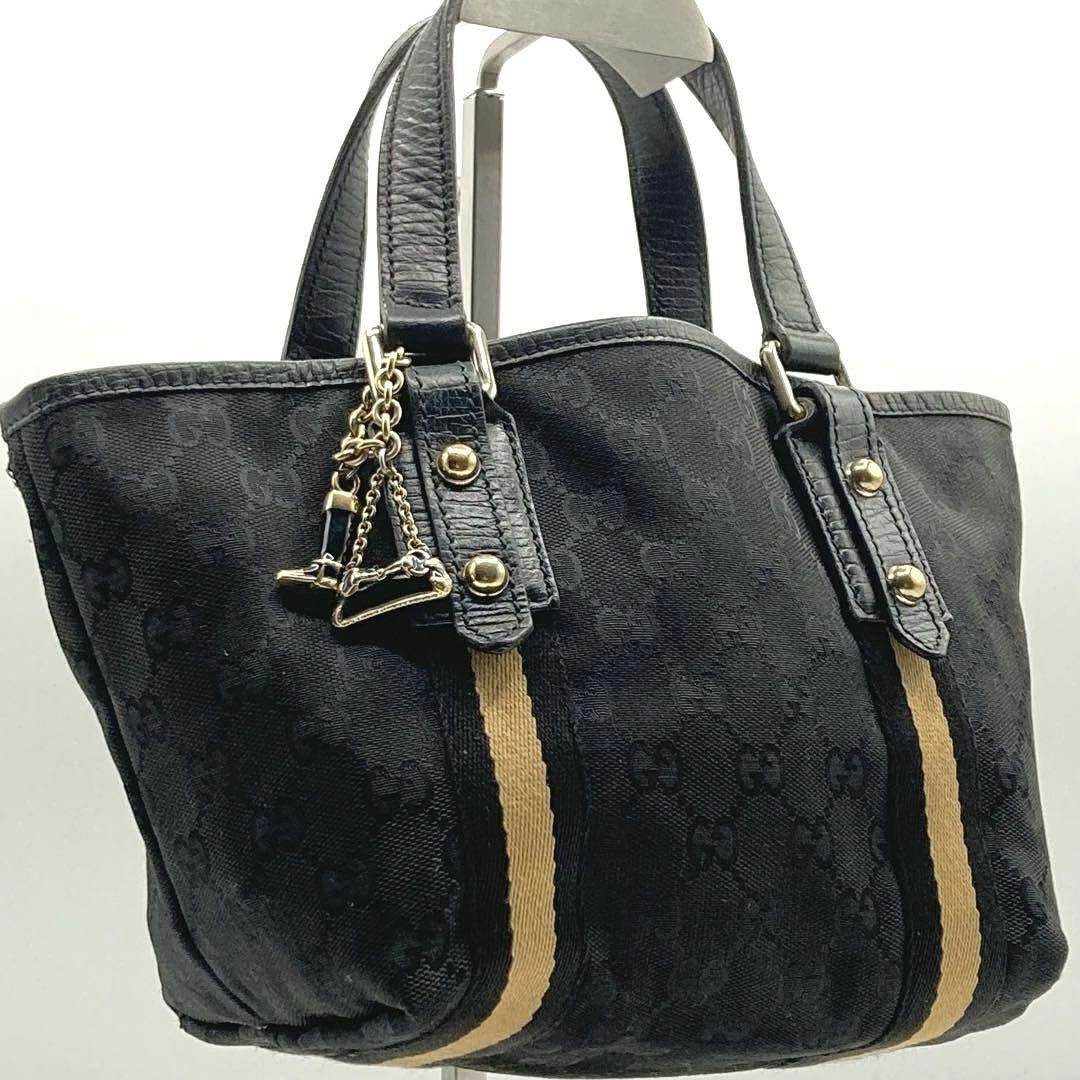 Gucci Sherry Mini Tote Bag in GG Canvas with Leather Charm m4_0808