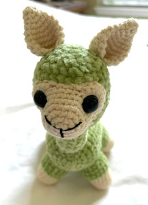A Small Handmade Crochet Stuffed Llama Gift Toy Amigurumi 6.5" in height