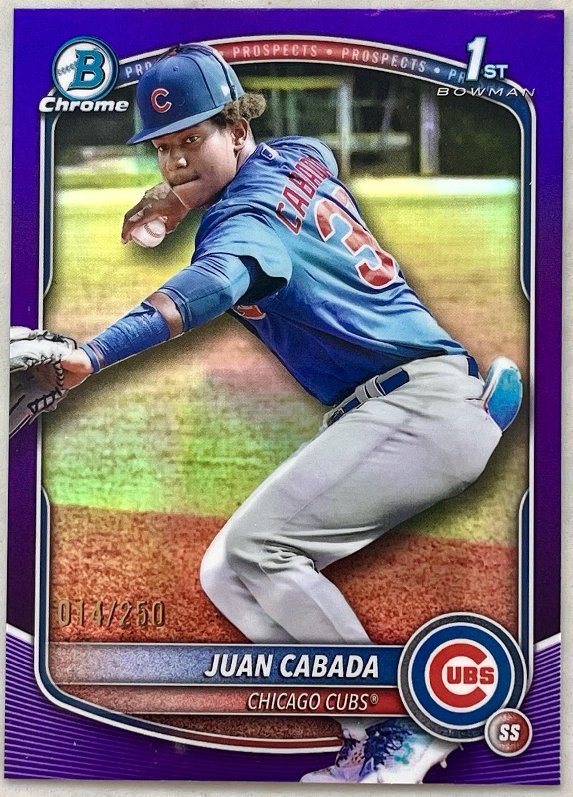 2025 Bowman Chrome Prospects Juan Cabada /250 Purple Refractor  BCP-207