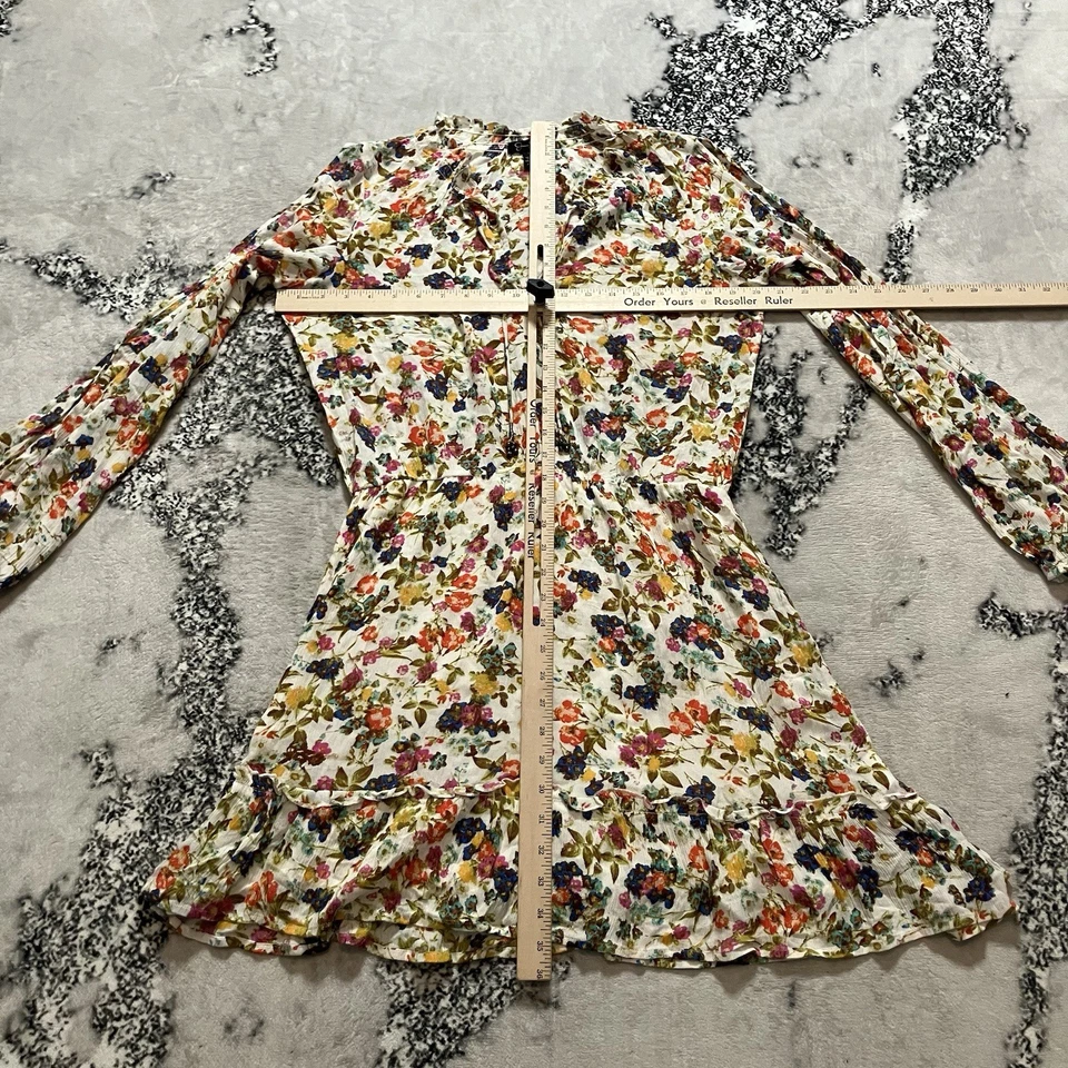 Jessica Simpson Dress Womens Size Large Floral Cottagecore Split Open Sleeve - Image 2 of 4