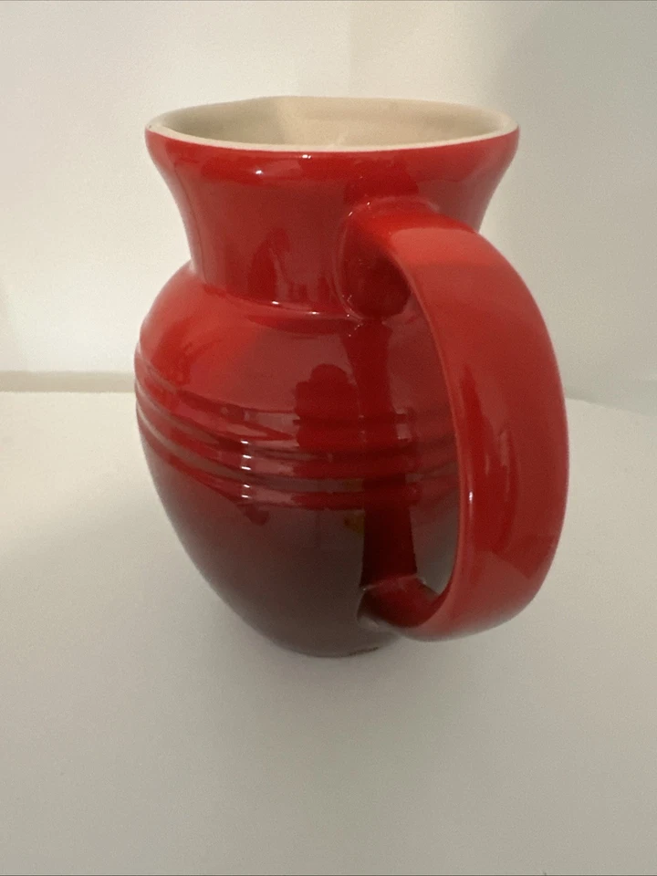 Le Creuset Stoneware Red Ombre Ceramic Pitcher Creamer 5.5" - Image 4 of 4