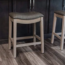 Maven Lane Open Box - 26" Adrien Saddle Counter Stool In Reclaimed Oak With Rona