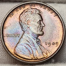 1909 VDB Lincoln Cent Wheat Penny 1c Choice Uncirculated BU Toner US Coin LC-vEe