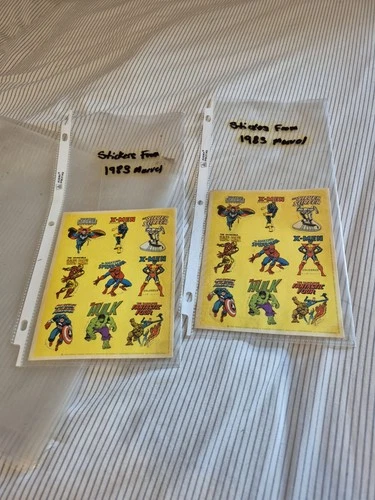 VTG 1983 MARVEL Comic Super Hero Stickers HALLMARK 2 Sheets X-Men Spider-Man