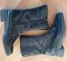 Rohde Black Shiny Zip Boots Fleece Lined 7