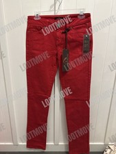 Jordache Slim Straight Jeans Cherry Red Morgan Mid Rise Stretch