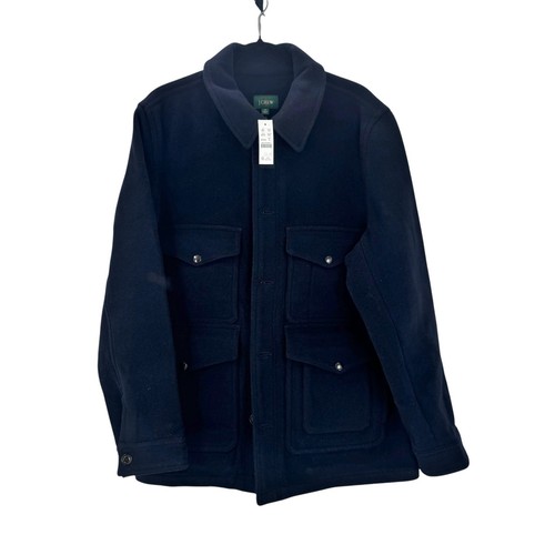 J. Crew Cruiser Jacket in Double-Faced Wool Blend Dark Navy Size M NWT - Picture 3 of 13