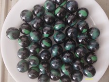 1" black Green Marble King rainbow marbles
