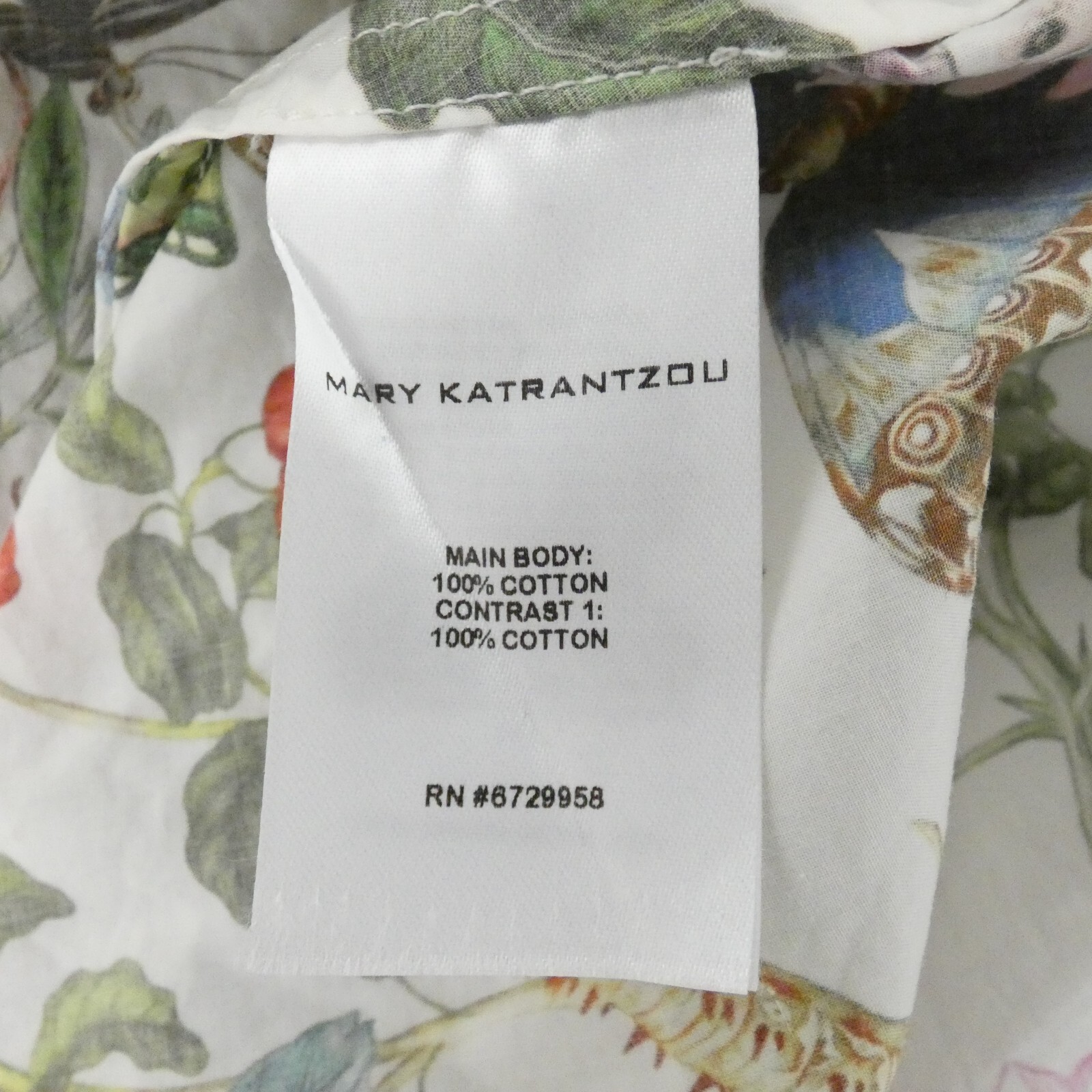 Mary Katrantzou Dress Botanical Butterfly Print Cotton Belted Midi size UK 10 image 7