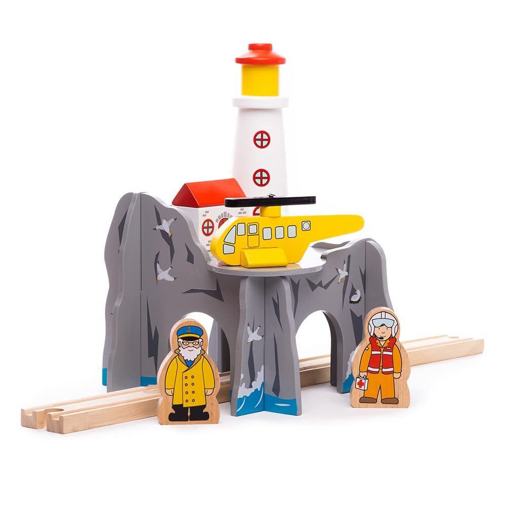 Bigjigs Rail, Lighthouse 4-Way Tunnel, Wooden Toys, Bigjigs Train Accessories, T