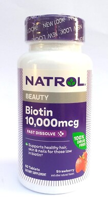 Natrol Biotin Erdbeere 10.000 mcg 60 Tabletten