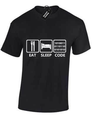 EAT SLEEP CODE HERREN T-SHIRT LUSTIG COMPUTER PROGRAMMIERER IT WITZ DESIGN S-5XL