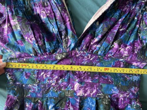 Trashy Diva Watercolours dress M Vintage pinup swing 1940 purple retro ModCloth - Picture 4 of 11