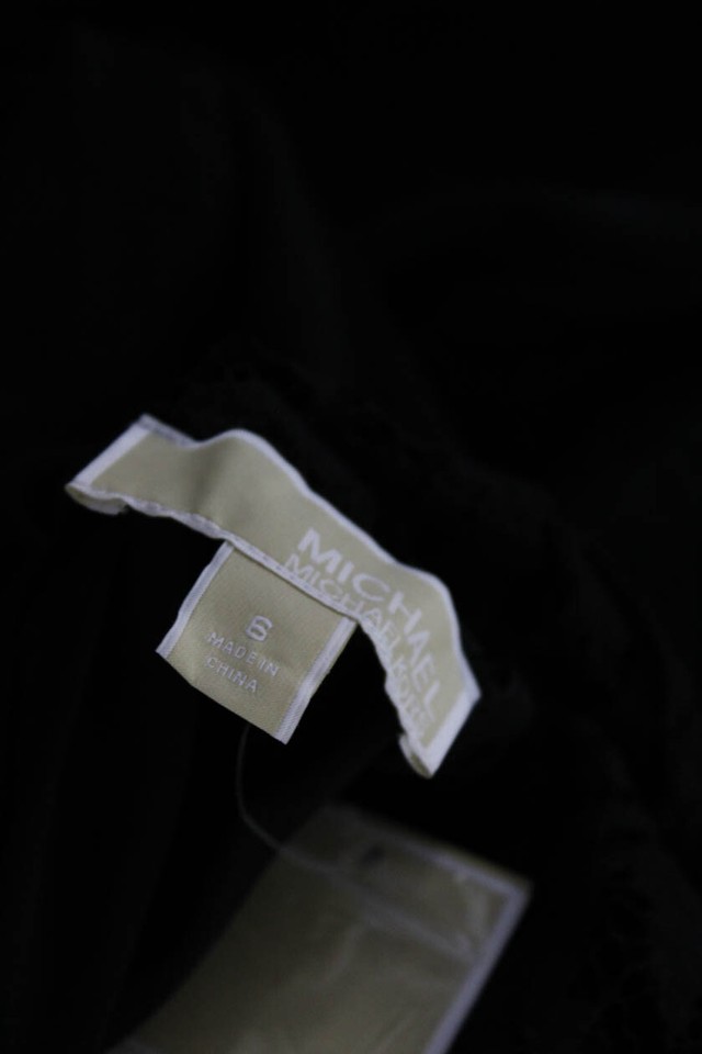 Michael Michael Kors Womens Lace Long Sleeves High Rise Romper Black