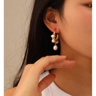 Retro C Shaped Natural Pearl Earrings forWomen Elegant Versatile Fashion Jewelry