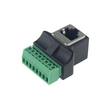 RJ45 Female Vertical to Screw Terminal 8 Pin Adapter Connector Splitter CCTV DVR