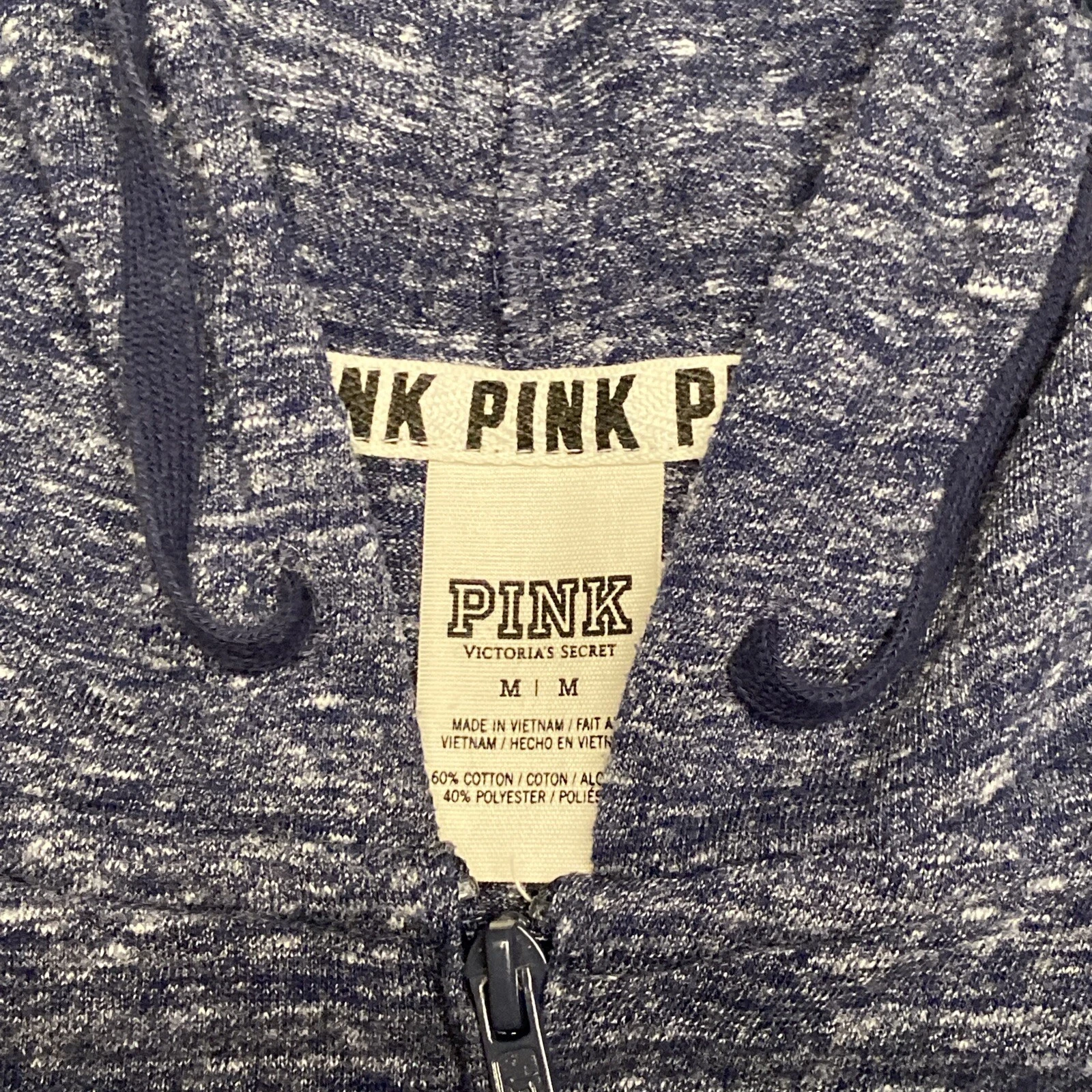 UNDERCOVER Felpa con cappuccio rosa Victorias Secret donna blu medio bianco cerniera intera donna