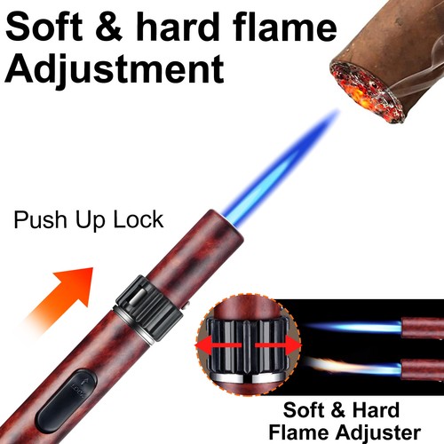 Butane Torch Lighter with Adjustable Jet Flame Windproof Refillable Long Lighter - Picture 34 of 43