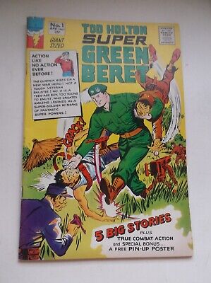 LIGHTING COMIC: TOD HOLTON SUPER GREEN BERET #1, TOUGH IN THIS GRADE, 1967,  VF!!