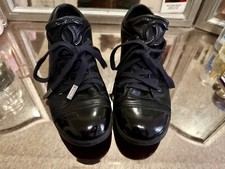 Vintage Chanel CC Leather  Patent Low Top Sneakers Women's Size 7 Spring 2007 