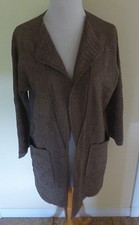 MISOOK COLLECTION SHOWY RICH GOLD SPARKLING LONG OPEN WRAP DUSTER JACKET LN M