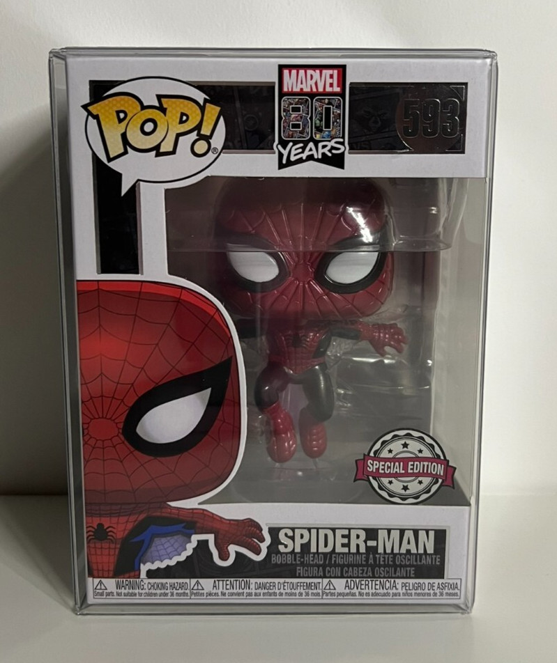 Marvel 80 Años Abovedado Spider-Man Metálico Edición Especial Funko Pop! #593